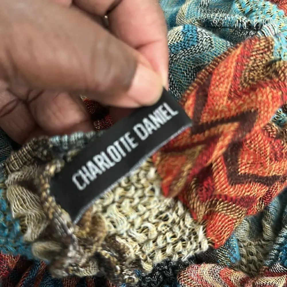 Charlotte Daniel Patchwork Infinity Scarf O/S - Picture 4 of 5